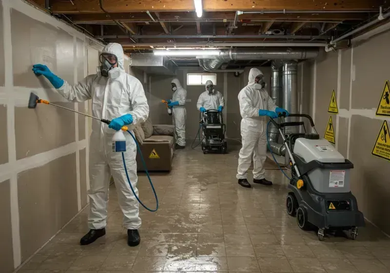 Basement Moisture Removal and Structural Drying process in Lamar County, TX